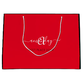 Monogram Namn Black Red Shop Guld Bröllop