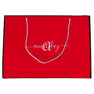 Monogram Namn Black Red Shop Guld Bröllop
