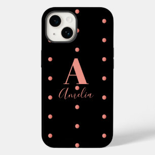 Monogram Namn Black Ro Guld Polka dots