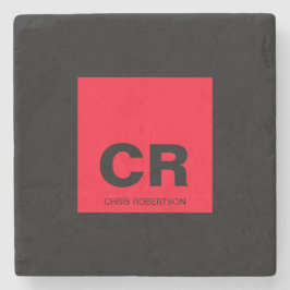 Monogram Namn Black Skapa Anpassningsbar  Gift Stenunderlägg