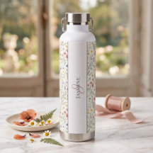 Monogram Namn Blommig Vildblomma Boho Lavendel Chi
