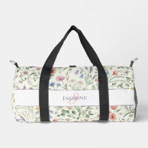 Monogram Namn Blommig Vildblommamönster Gym Yoga
