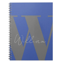 Monogram namn blue grått snyggt modern