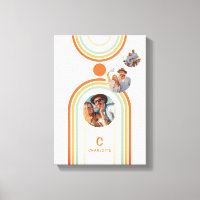 Monogram Namn Boho Arch Multi Photo Trendig Girly