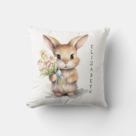 Monogram Namn Bunny Nursery Baby Gift Kudde
