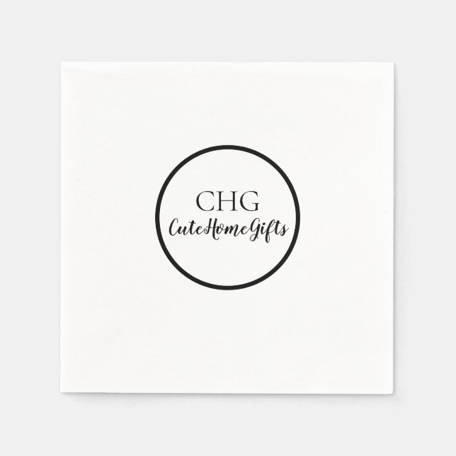 Monogram Namn Butik Verksamhet  Pappersservett (Framsidan)
