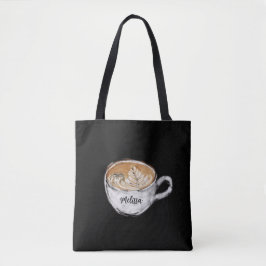 Monogram Namn Cappuccino Black Tygkasse