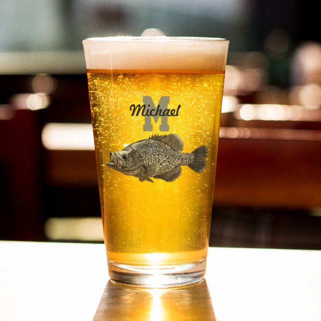 Monogram Namn Crappie Fishing Manar Sports utomhus Glaskopp (Crappie fishing monogram glass. Great gifts for Christmas or Birthday.)