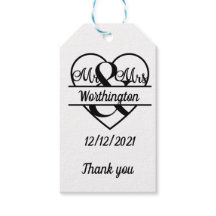 Monogram Namn Date Heart Bröllop Tack