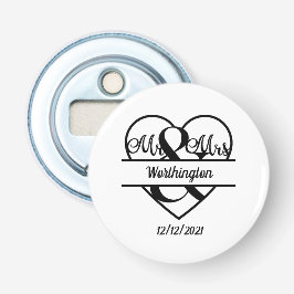 Monogram Namn Datum Hjärtat Bröllop Flasköppnare