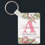 Monogram & Namn, dvs. tropisk Blommigt Nyckelring<br><div class="desc">Konstruktion av tropisk blommigt för söt för namn-innebörd,  monogramdesign. Varm rosa och mjuka gröntar ger en bekräftande innebörd för alla typer av nycklar. Invertera innehåller personlig för meddelande,  etikett eller speciellt kalenderdatum (födelsedag,  studenten osv.).</div>