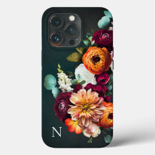 Monogram Namn Elegant Blommigt Botanical Rustic