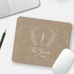 Monogram namn elegant chic personlig<br><div class="desc">Anpassningsbar,  vitt botaniskt monogram och namn modern chic för rustik snyggt,  beige burlap personlig mousserande elegant för rustik mörk.       En modern gåva till bröllop,  årsdagar,  Thanksgiving,  jul eller andra tillfälle.</div>