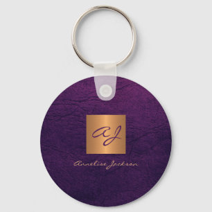 Monogram namn elegant, modern guld chic nyckelring