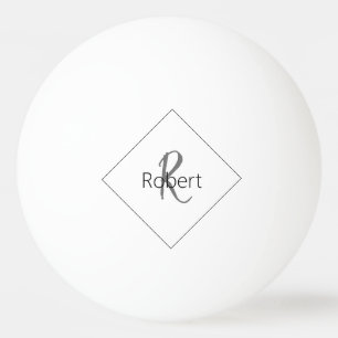Monogram Namn enkel, modern, minimalistisk vit sva Pingisboll