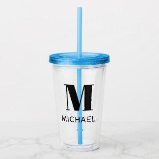Monogram namn Enkel Personlig tumblar Take Away Mugg