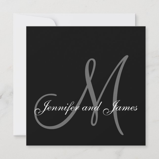 Monogram Namn för inbjudan till Elegant bröllop (Framsida)