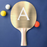 Monogram Namn för metallisk eldningsolja från Luxu Pingisracket<br><div class="desc">Luxury Guld Faux Metallic Foil Elegant Monogram Ping Pong Paddle. Den här engrammade Ping Paddle kan anpassas så att den omfattar ditt första och första namn och gör en underbar gigantisk födelsedag eller bröllop-bachelorette-partigåva.</div>