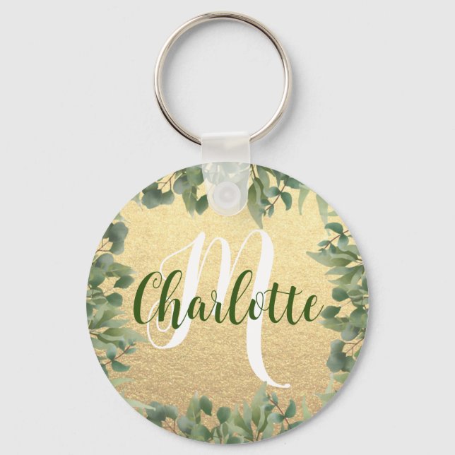 Monogram Namn för niece christmas-gåva från moster Nyckelring (Framsida)