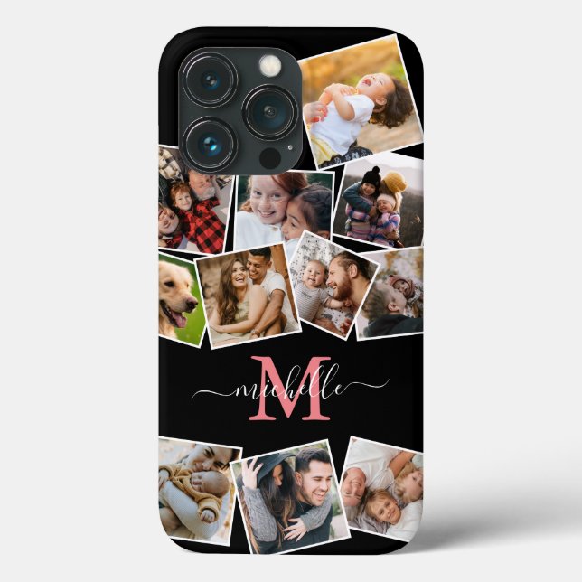 Monogram Namn Foto Collage Fodral-Case-Mate iPhone (Baksida)