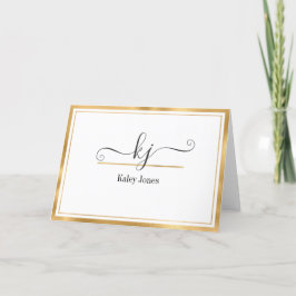 Monogram Namn | Från anteckningskortet Tack Kort
