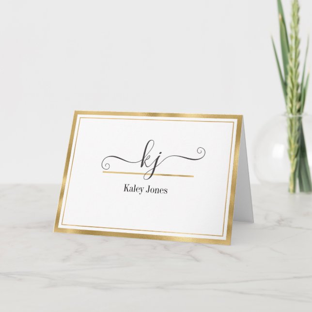 Monogram Namn | Från anteckningskortet Tack Kort (Framsida)