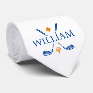 Monogram Namn Golf Klubbs Ace Välj Färg Slips