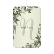Monogram Namn Greenery Blommigt Eucalyptus Löv