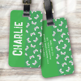 Monogram Namn Grönt-styrenhet för videospel Bagagebricka