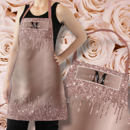 Monogram Namn Guld Ro Dripping Metallic Glitter