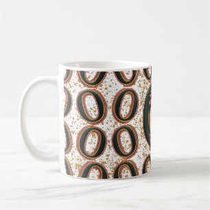 Monogram Namn Gult Grönt Red Spoted Whimsical Kaffemugg