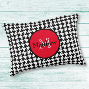 Monogram & Namn Houndstooth, Dekorativ kudde