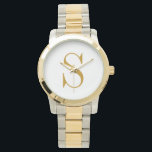 Monogram Namn Initial Modern Personlig Guld Armbandsur<br><div class="desc">Förhöj din stil med denna Personliga Guld Monogram Namn Initial Ur. Med en slank guld finish och en stilren anpassad initial, är det en tidlös accessoar och meningsfullt minne - perfekt för vardaglig elegans eller en genomtänkt gåva de kommer att värdesätta. Enkel chic i kombination med elegans.</div>