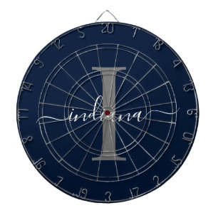 Monogram Namn Initial Skrift Navyblå Darttavla
