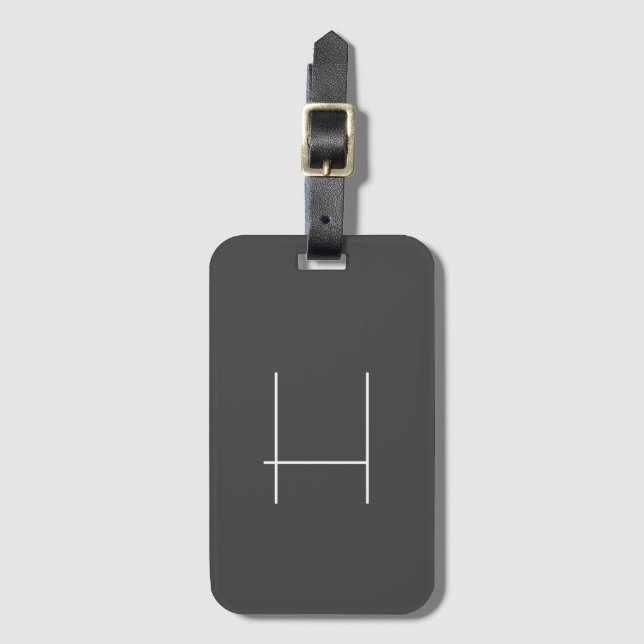 Monogram, Namn, initialt, modernt, minimalistiskt  Bagagebricka (Framsida vertikal)