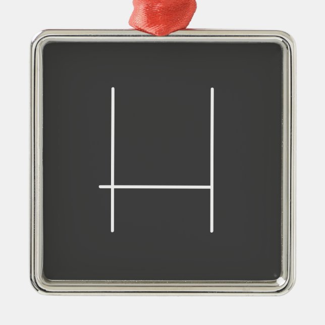 Monogram, Namn, initialt, modernt, minimalistiskt  Julgransprydnad Metall (Framsidan)