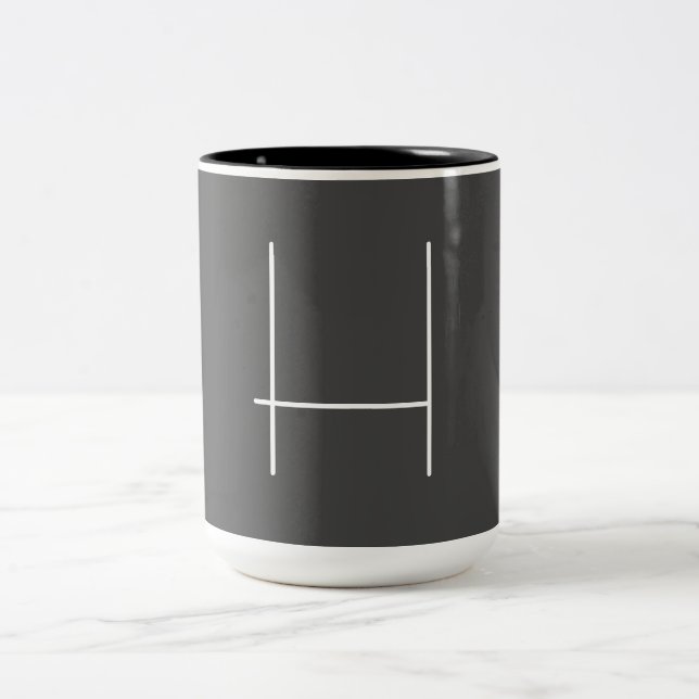 Monogram, Namn, initialt, modernt, minimalistiskt  Två-Tonad Mugg (Center)