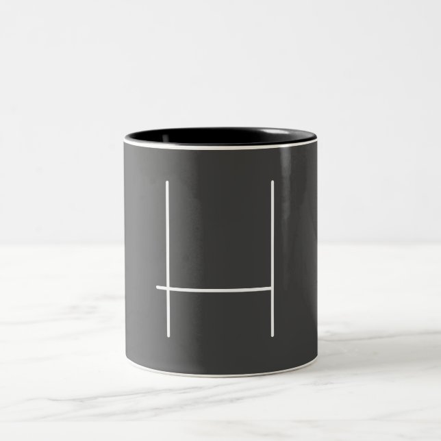 Monogram, Namn, initialt, modernt, minimalistiskt  Två-Tonad Mugg (Center)