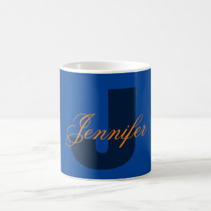 Monogram, Namn, inledande, modernt, minimalistiskt Kaffemugg
