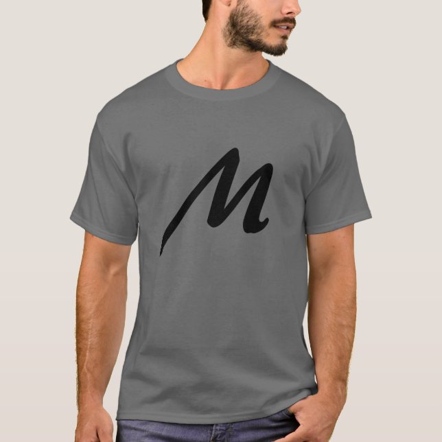 Monogram, Namn, inledande, modernt, minimalistiskt T Shirt (Framsida)