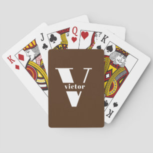 Monogram Namn Intital ändringsbar personlighet Casinokort