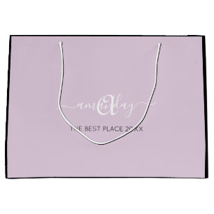 Monogram Namn Lavender Lila Shop Bröllop
