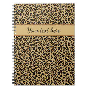 Monogram Namn Leopard Skriv ut Cheetah Animal Möns Anteckningsbok
