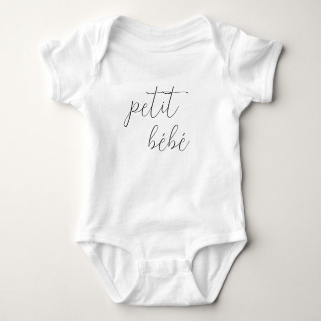 Monogram Namn Little Baby Petit Bébé Text T Shirt (Framsida)