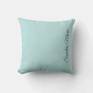 Monogram namn Ljus turkos Aqua enfärgad kudde