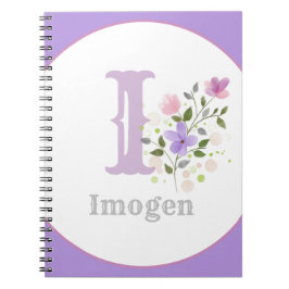 Monogram & Namn med blommor Anteckningsbok