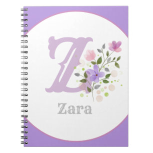 Monogram & Namn med blommor Anteckningsbok