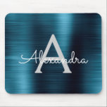 Monogram Namn, Metallic Blue Business Foil Musmatta<br><div class="desc">Blue Faux Brushed Metall Metallic Stainless Steel Monogram Namn Monogram Mousepad. Den här monogrammerade Mousepad kan anpassas så att den omfattar ditt första namn och ditt första bidrag och är perfekt för skolan eller kontoret och gör en underbar jul- eller födelsedagspresent.</div>