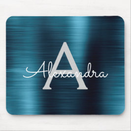 Monogram Namn, Metallic Blue Business Foil Musmatta