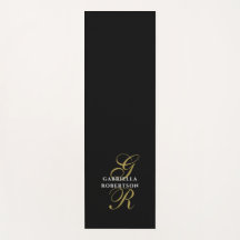 Monogram Namn Minimalistisk Svart Guld Vit Elegant